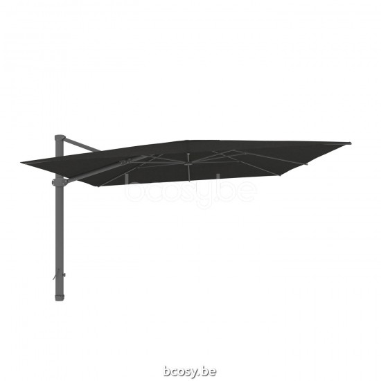 Jardinico LIMA 400x400 Square Sidepost Cantilever Free Pole Mast Floating Parasol 4x4 Pole Mast Post Anthracite Powder Coated Aluminium| Canopy-fabrics Black Classic-Acryl solids.