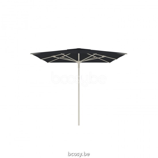 Jardinico AMALFI 250x250 Parasol Ombrelle Droit À Mât Central Carré 2,5x2,5 Mât Aluminium Thermolaqué En Lin| Toile-tissu Gasoline - Nero Sunbrella.