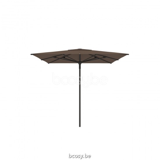 Jardinico AMALFI 250x250 Parasol Ombrelle Droit À Mât Central Carré 2,5x2,5 Mât Aluminium Thermolaqué En Noir Mat| Toile-tissu Taupe Classic-Acryl solids.