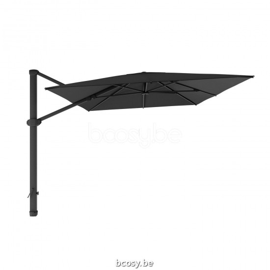 Jardinico LIMA 300x400 Parasol Ombrelle À Mât Libre Parasol Décentré Suspendu Deporté Pendant Flottant Rectangulaire 3x4 Mât Aluminium Thermolaqué En Noir Mat| Toile-tissu Black Classic-Acryl solids.