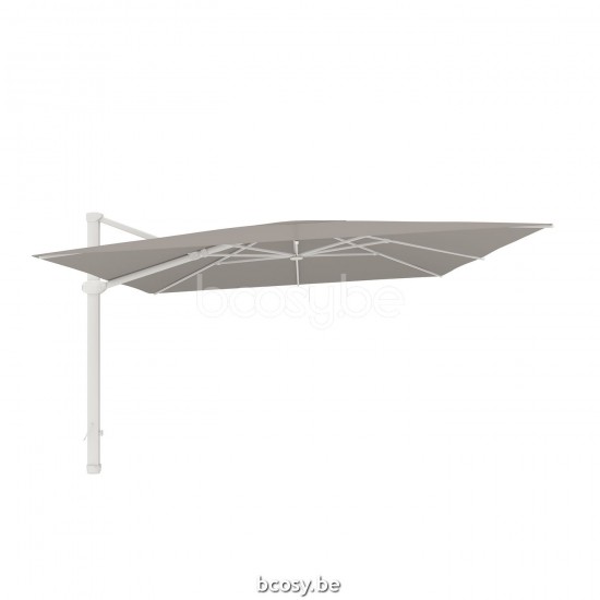 Jardinico LIMA 400x400 Parasol Ombrelle À Mât Libre Parasol Décentré Suspendu Deporté Pendant Flottant Carré 4x4 Mât Aluminium Thermolaqué En Blanc Mat| Toile-tissu Cloud Sunbrella.