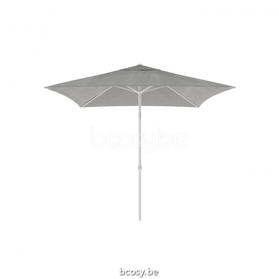 Jardinico MALIBU 240x240 Parasol Ombrelle Droit À Mât Central Carré 2,4x2,4 Mât Aluminium Thermolaqué En Blanc Mat| Toile-tissu Light Grey Olefin.