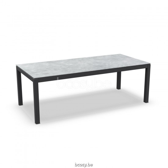 Jati Kebon Danli Dining Table Alu Black Mat Ceramic Ash Grey 220X100.