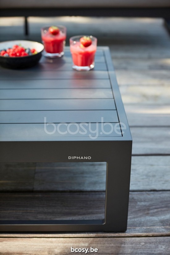 Diphano Landscape Modular große Fußstütze Aluminium Lava Gestell Stoff All Weather Brown Mêlé.