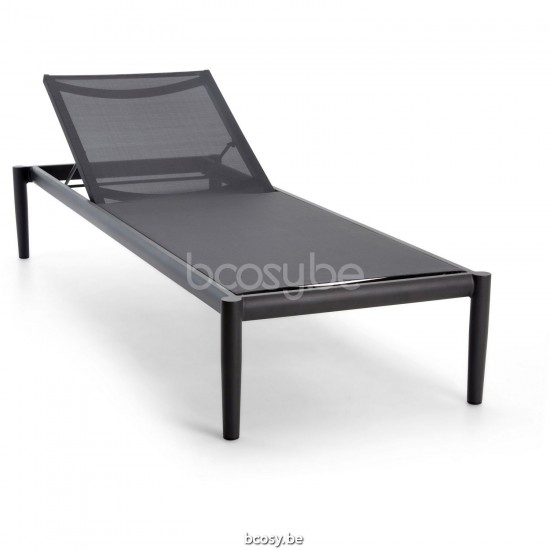 Diphano Switch Lit de bain empilable Cadre Aluminium Lava Tissu Batyline Noir.