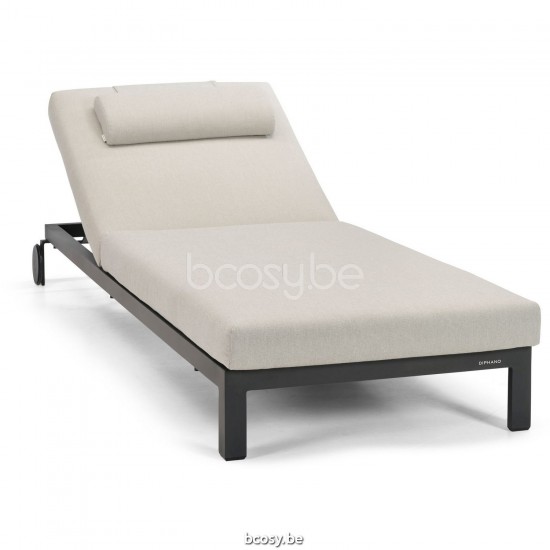 Diphano Cubic Chaise longue empilable à roulettes Cadre Aluminium Lava.