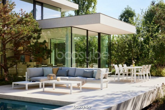 Diphano Cubic Modular linke Ecke Doppelsitz Aluminium Weiß Gestell.