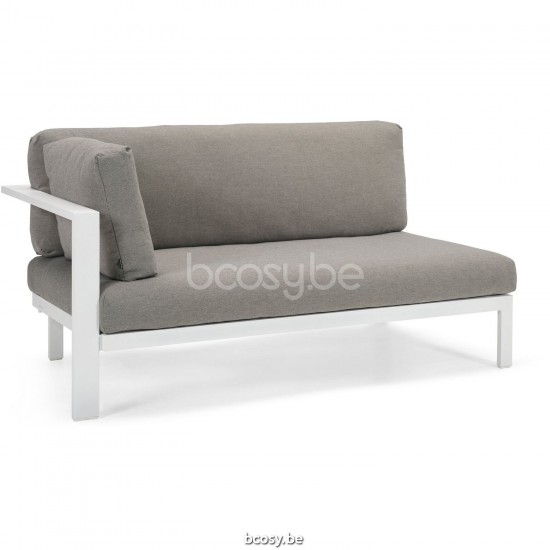 Diphano Cubic Modular Doppelter rechter Ecksitz Aluminium Weiß Gestell.