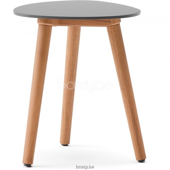 Diphano Ray table basse bio B 42xR (43,5h) Cadre Teck naturel Dessus Aluminium Lava.