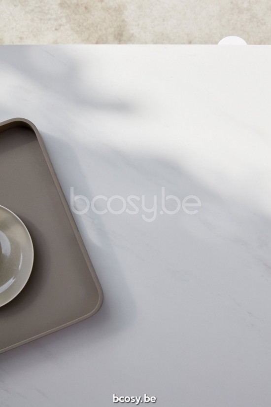 Diphano Switch Couchtisch S Keramik (140x62) Aluminium Weiß Gestell Tischplatte Keramik weißer Marmor 11 mm.