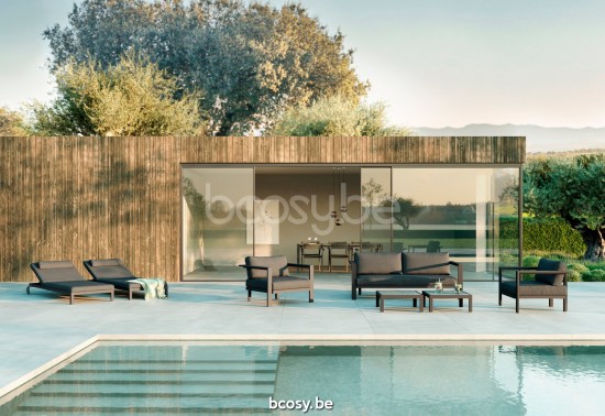 Diphano Cubic Couchtisch A (65x65) Aluminium Lava Gestell Tischplatte Keramik Graphit 9-11 mm eingelegt.