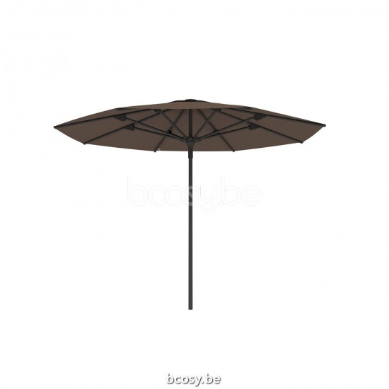Jardinico AMALFI 300XR Parasol À Mât Central Mât Noir Toile Taupe Classic-Acryl solids.