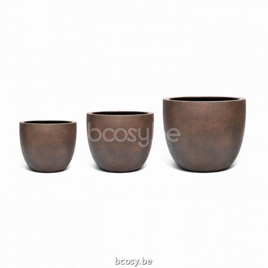 Jardinico CUMINO Fiore Ronde Plantenpot ø 55 x 46 cm + ø 65 x 54 cm + ø 80 x 66 cm Cumino Fiore set Ruggine.