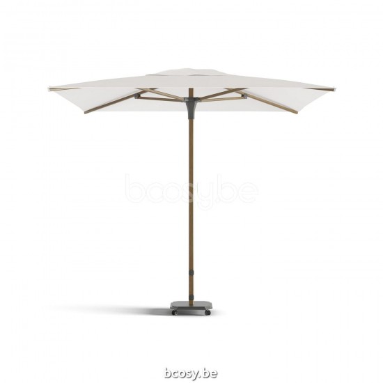 Jardinico JCP102 230x230 Vierkante Middenstam Parasol 2,3x2,3 Mast Teak Aluminium Met Structuur Doek Pearl Sunbrella Plus Marine UFJCP.102 CARACTERE.