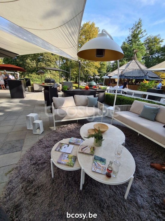 Jardinico VOLTE Runder Beistelltisch Verschachtelt Weisser Ceramic Taupe Grey.