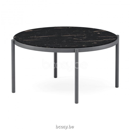 Jardinico VOLTE Ronde Salontafel Vernestbaar Ø75 Antraciet-charcoal Ceramic Nero-Charcoal.