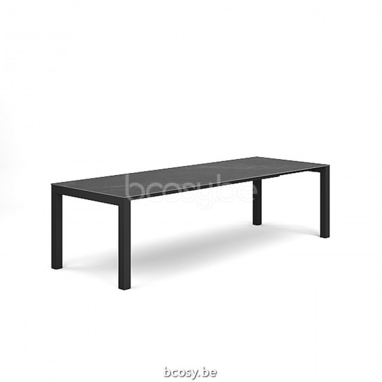 Jati Kebon Forli Table de jardin Aluminium anthracite mat Dessus de table Céramique.