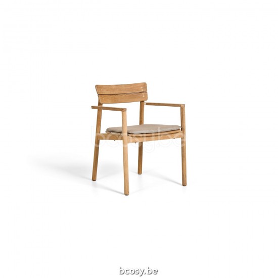 Jati Kebon Lynn Teak Chaise de jardin avec accoudoirs.