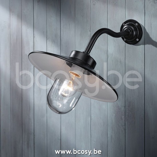 Tekna Nautic Quay Light 45°-lacquered black copper-clear glass.
