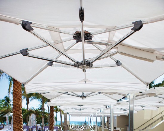 TUUCI Parasols suspendus deportés pendants décentrés à mât libre flottants en aluminium.