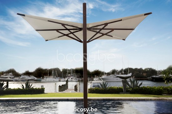 TUUCI Parasols suspendus deportés pendants décentrés à mât libre flottants en aluminium.