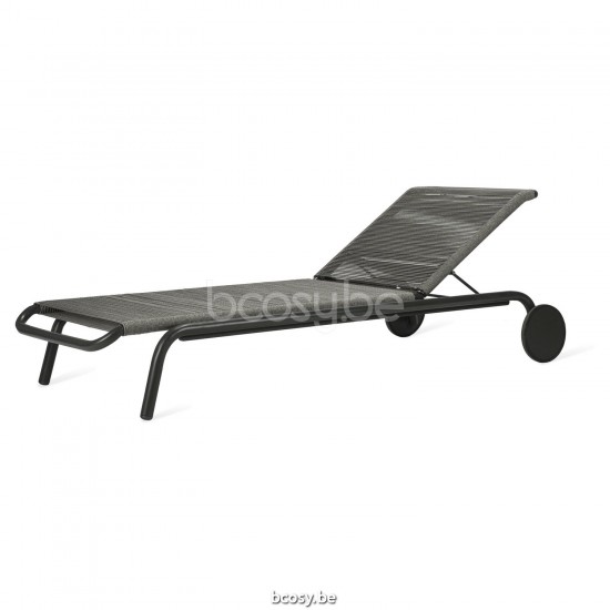 Vincent Sheppard Kodo Ligstoel Fossil Grey Aluminium frame Fossil Grey Touw Polypropyleen.