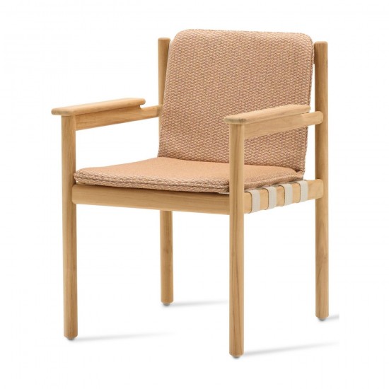 Vincent Sheppard Oda fauteuils de jardin avec accoudoirs cadre en Bande De Tissu Flax Polypropylène.
