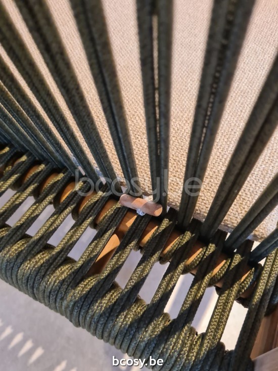 Vincent Sheppard Vincent Sheppard Frida Dining Chair Untreated Teak frame Dark Green Rope Polypropylene.