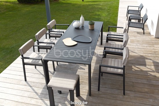 Diphano Metris picknick tuinbanken in aluminium 46x39 Aluminium Lava.