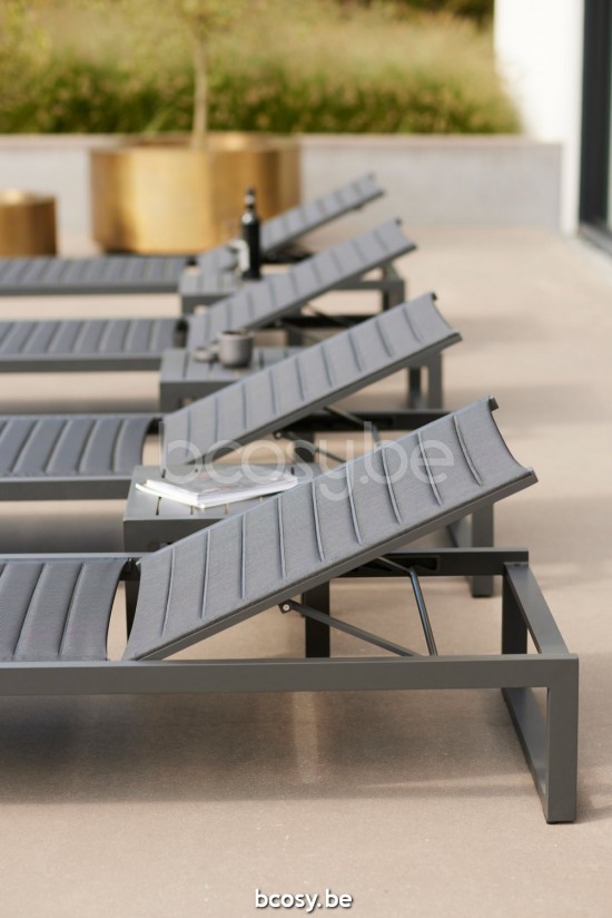 Diphano Metris lits de jardin bain de soleil Fauteuils de relaxation chaises longues Aluminium Lava double couche de Textylèn.