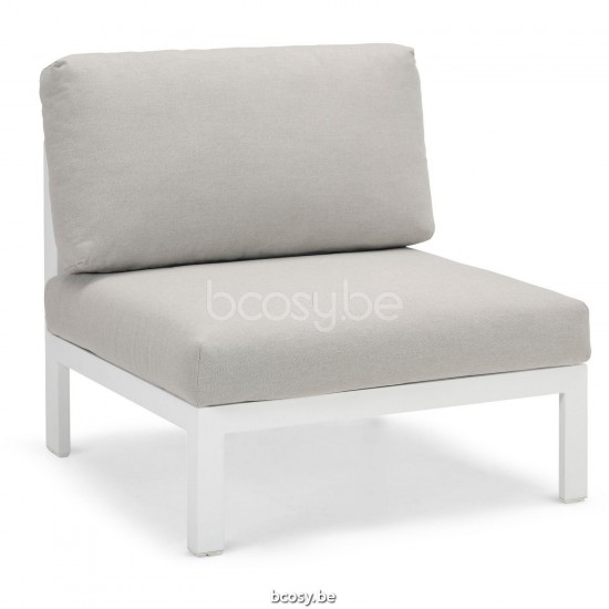 Diphano Cubic Modular petit fauteuil central Cadre Aluminium blanc.
