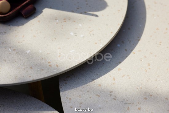 Diphano Ray tuinsalontafels bijzettafels koffietafels voor buiten terras S 80xR (35,5h) Aluminium Wit.