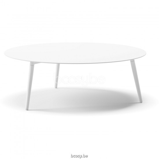 Diphano Ray Couchtisch S 100xR (33,5h) Aluminium Weiß Gestell Tischplatte Aluminium Weiß.