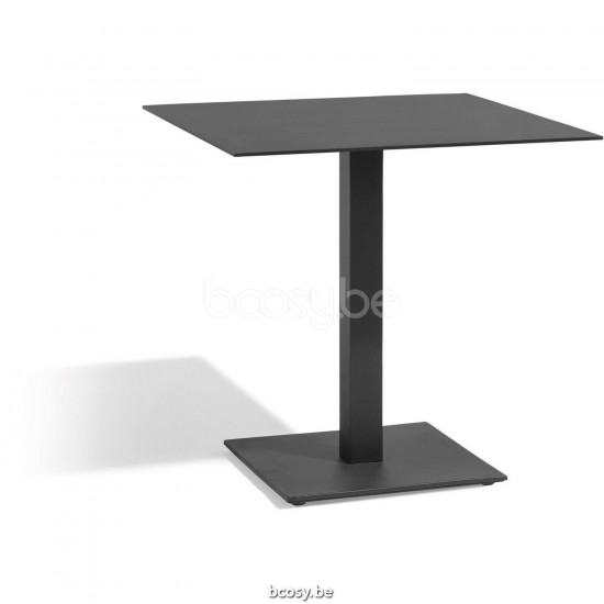 Diphano Alexa bistro table D (75x70) Aluminium Lava Frame Top Trespa Black 13 mm.