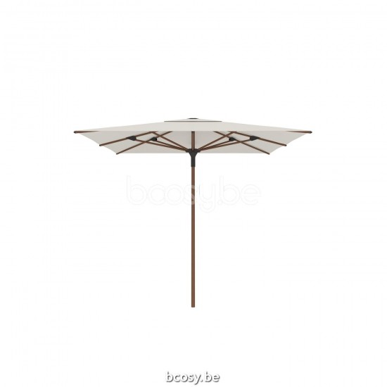 Jardinico AMALFI 250x250 Vierkante Middenstam Parasol 2,5x2,5 Mast Teak Aluminium Met Structuur Doek Natural Classic-Acryl solids.