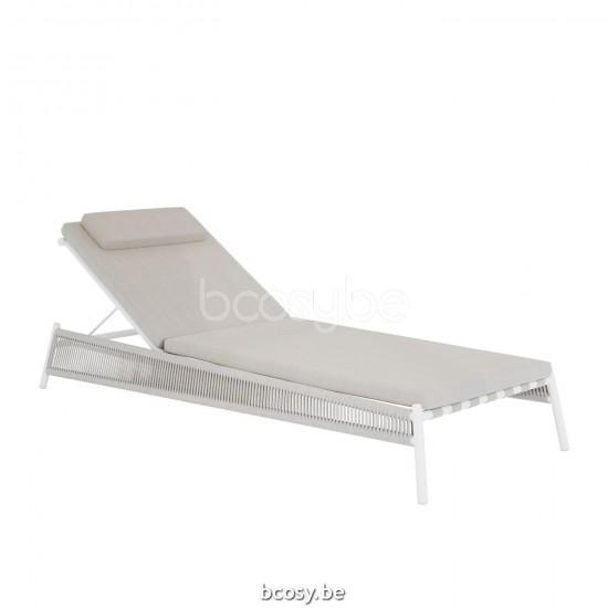 Jardinico SCOOP Ligzetel Wit - Zilveren Koord Beige.