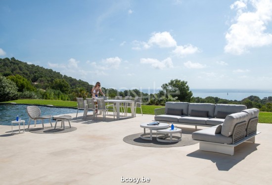 Jati&Kebon Arbon Loungesets 2zit Wit mat aluminium.