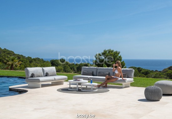 Jati&Kebon Arbon Loungesets 3zit Wit mat aluminium.