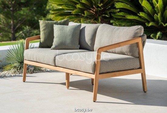 Jati Kebon Ritz Teak Sofa 2-Sitzer Ohne kissen Schnur Taupe.