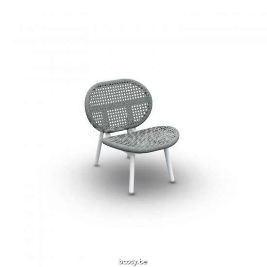 Jati Kebon Skate Alu Deep Seating Chair Alu White Mat Rope L Grey Melange Open Weaving.