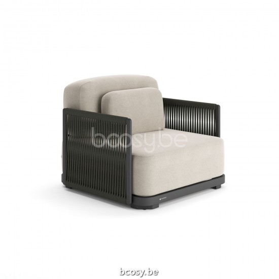 Jati Kebon Durbuy Sofa 1-Sitzer Aluminium anthrazit matt.