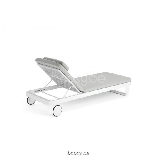 Jati Kebon Durbuy Chaise longue Aluminium blanc mat.