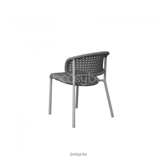 Jati Kebon Butterfly Stackable Side Chair Alu White Mat Rope L Grey Melange Flower Weaving.