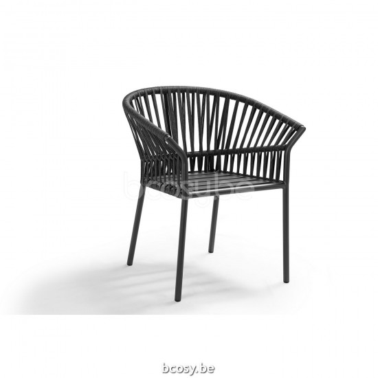 Jati Kebon Tofino Alu Chaise de jardin avec accoudoirs Aluminium anthracite mat.