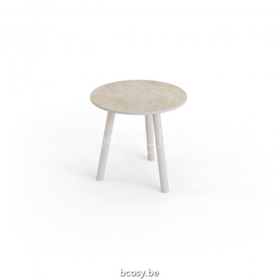 Jati Kebon Ronda Table d'appoint Aluminium Dune mat Dessus de table Céramique.