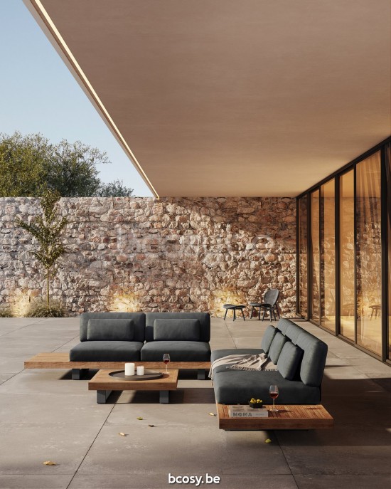 Jati&Kebon Truro Loungesets 2zit Antraciet mat aluminium.