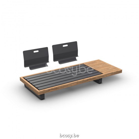 Jati Kebon Truro Salon de Jardin Canapé 2 places Aluminium anthracite mat.