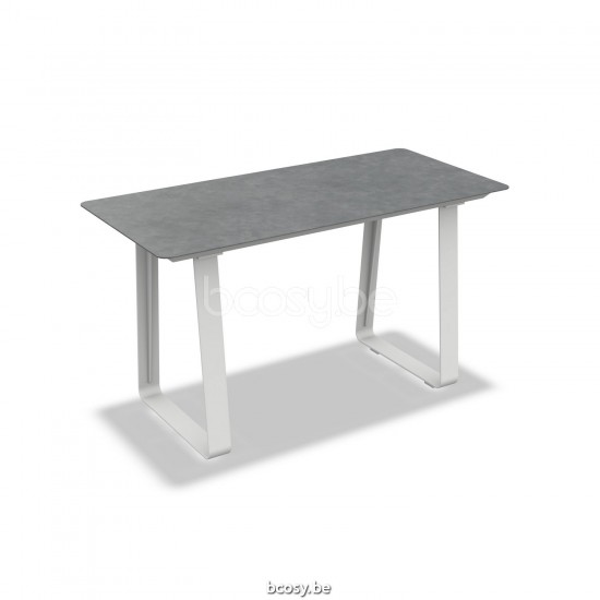 Jati Kebon Elko Bar Table Alu White Mat Ceramic Ash Grey 180X80.