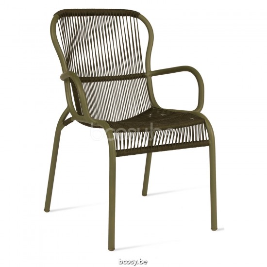 Vincent Sheppard Loop fauteuils de jardin avec accoudoirs cadre en Aluminium Mousse Cordon Crocheté Mousse Polypropylène.