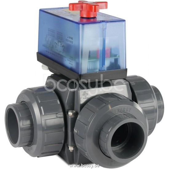 Rabatt auf Praher 3-weg kogelkraan L-boring PVC-U 40 mm lijmmof 3bar DN32 230VAC grijs zijaansluiting